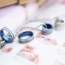 Love Only You Sweetheart Rings Circle Titanium Naszyjnik Wisiorek