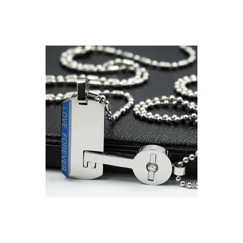 Naszyjnik Z Tytanu Lock And Key Sweetheart Lovers