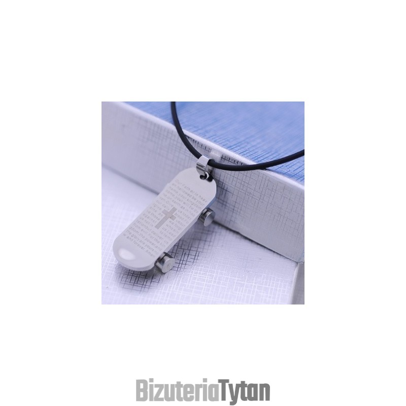 Modny Prezent Snowboard Bible Titanium Naszyjnik Wisiorek