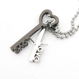 Naszyjnik Z Wisiorkiem Love Key Sweetheart Lovers Z Tytanu