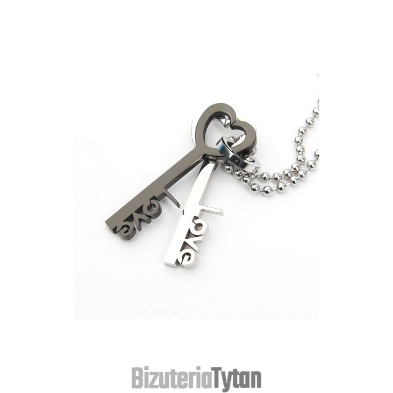 Naszyjnik Z Wisiorkiem Love Key Sweetheart Lovers Z Tytanu Naszyjnik Z Wisiorkiem Love Key Sweetheart Lovers Z Tytanu