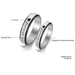 Król Ilości Endless Love Titanium Ring Dla Zakochanych