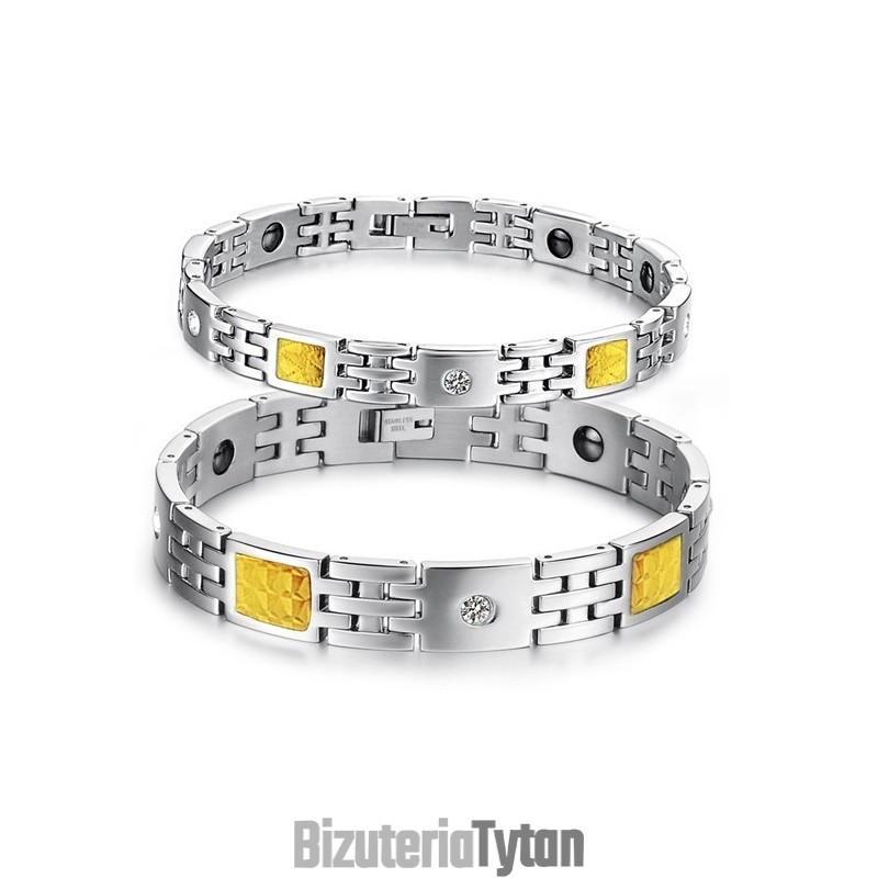 Bransoletka Z Tytanu Magnetytu Najwyższej Jakości Dla Zakochanych Z Kryształkami Bransoletka Z Tytanu Magnetytu Najwyższej Jakości Dla Zakochanych Z Kryształkami