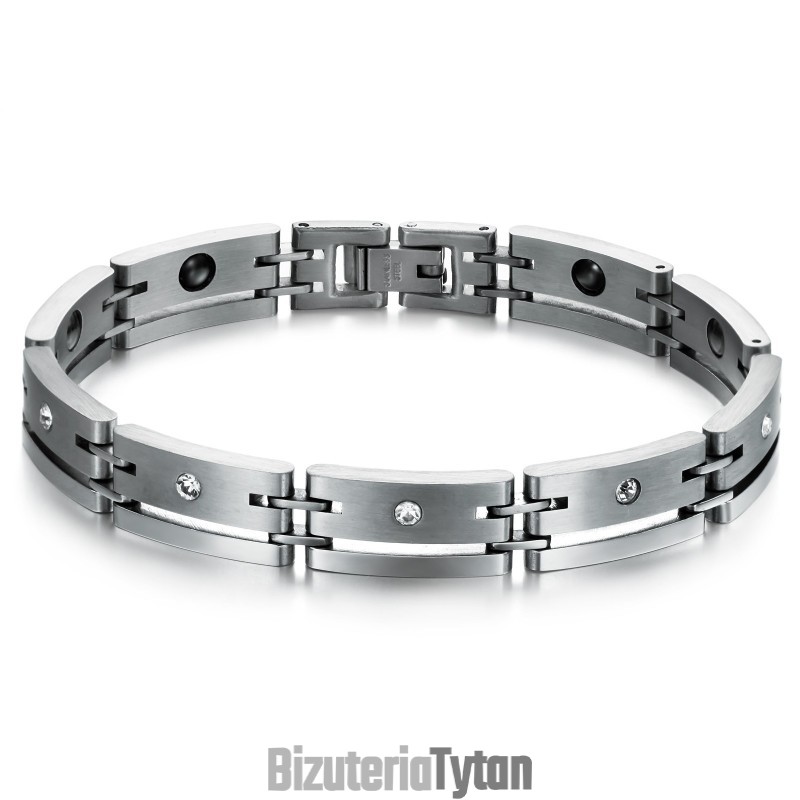Wysokiej Jakości Męska Bransoletka Z Tytanu I Kamienia Magnetycznego Wysokiej Jakości Męska Bransoletka Z Tytanu I Kamienia Magnetycznego