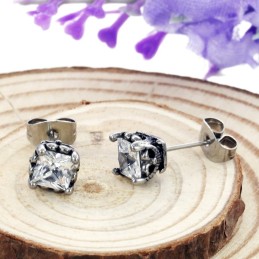 Stabilna Jakość Unisex Kolczyki Z Tytanu Z Diamentami