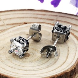 Stabilna Jakość Unisex Kolczyki Z Tytanu Z Diamentami