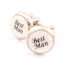 Spinki Do Mankietów Best Man Titanium I Black Ip Plated Round
