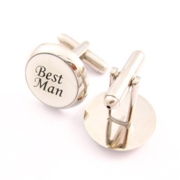 Spinki Do Mankietów Best Man Titanium I Black Ip Plated Round