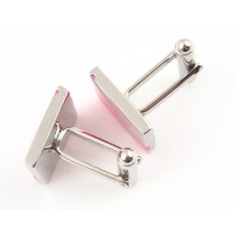 Spinki Do Mankietów Fashion Rose Red Titanium Square