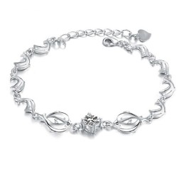 Królowa Jakości Bransoletka Damska W Kształcie Delfina Platinum Plating Titanium