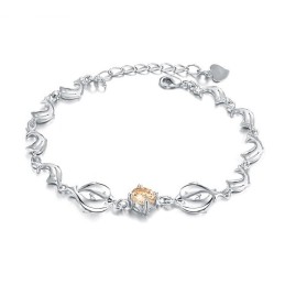 Królowa Jakości Bransoletka Damska W Kształcie Delfina Platinum Plating Titanium