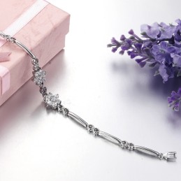 Królowa Jakości Bransoletka Z Tytanu W Kształcie Kwiatu Śliwki Dla Kobiet Z Platinum Platinum I Diamentami