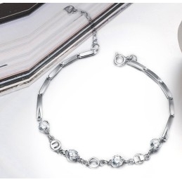 Królowa Jakości Bransoletka Damska Platinum Platinum Titanium Z Kryształkami