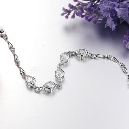 Wysokiej Jakości Damska Bransoletka Z Tytanu Powlekanego Platyną I Diamentami