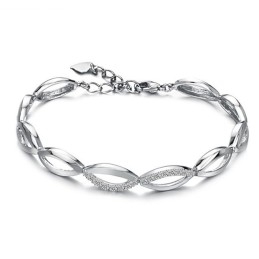 Królowa Jakości Bransoletka Damska Platinum Platinum Titanium Z Diamentami