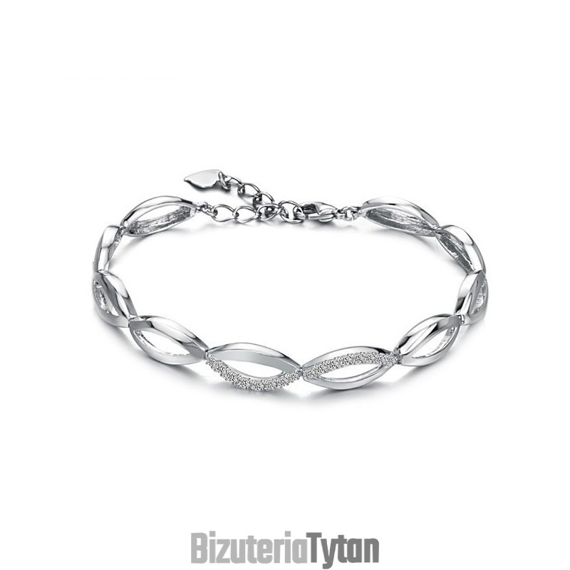 Królowa Jakości Bransoletka Damska Platinum Platinum Titanium Z Diamentami Królowa Jakości Bransoletka Damska Platinum Platinum Titanium Z Diamentami