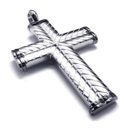 Wisiorek Męski Cross Grain Titanium - Free Chian