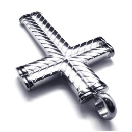 Wisiorek Męski Cross Grain Titanium - Free Chian