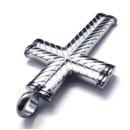 Wisiorek Męski Cross Grain Titanium - Free Chian