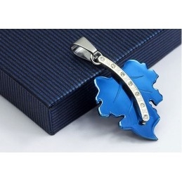 Wisiorek Męski Maple Leaf-Shaped Exquisite Titanium - Darmowy Łańcuszek
