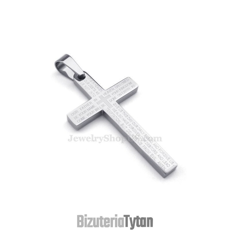 Naszyjnik Z Krzyżem Z Tytanu W Kształcie Pisma Świętego (Łańcuszek Gratis)