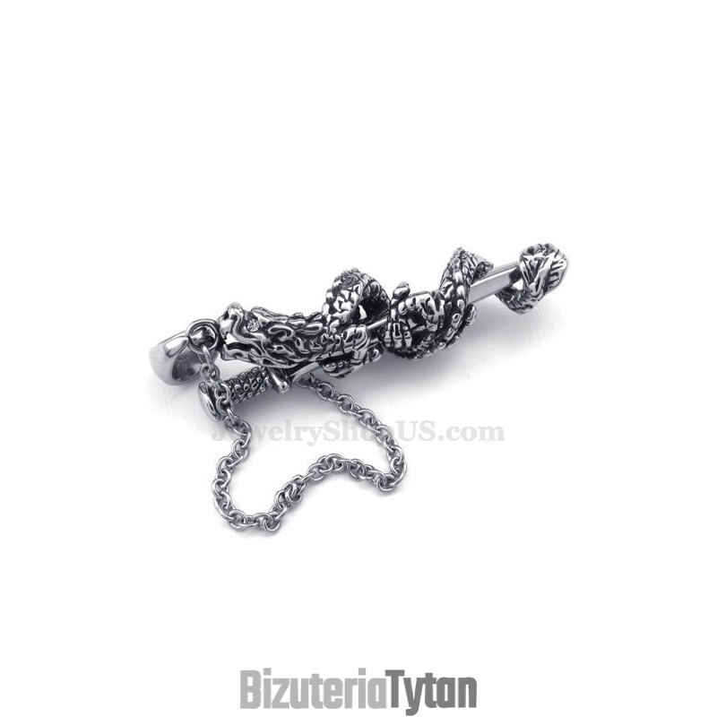 Naszyjnik Z Wisiorkiem Dragon Sword Titanium (Łańcuszek Gratis)