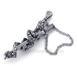 Naszyjnik Z Wisiorkiem Dragon Sword Titanium (Łańcuszek Gratis)