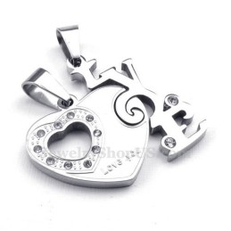Charming Hearts Titanium Couples Pendant Necklace (Darmowy Łańcuszek)(Jedna Para)