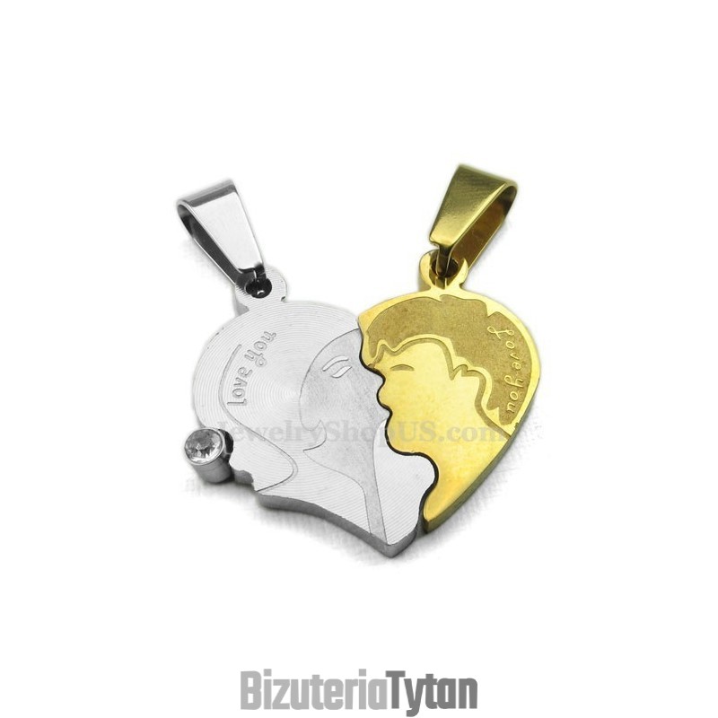 Naszyjnik Z Tytanu Z Rozciętymi Sercami (Łańcuszek Gratis) (Jedna Para) Naszyjnik Z Tytanu Z Rozciętymi Sercami (Łańcuszek Gratis) (Jedna Para)
