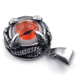 Naszyjnik Z Wisiorkiem Red Cats Eye Z Tytanu (Łańcuszek Gratis)