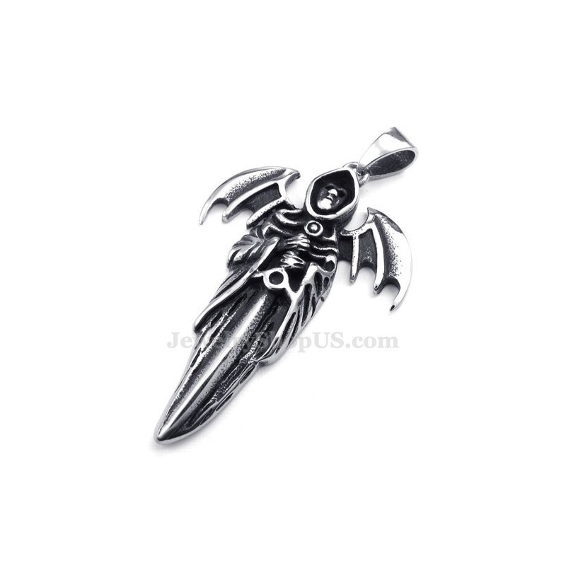 Wykwintny Naszyjnik Z Wisiorkiem Grim Reaper Wykonany Z Tytanu (Łańcuszek Gratis) Wykwintny Naszyjnik Z Wisiorkiem Grim Reaper Wykonany Z Tytanu (Łańcuszek Gratis)