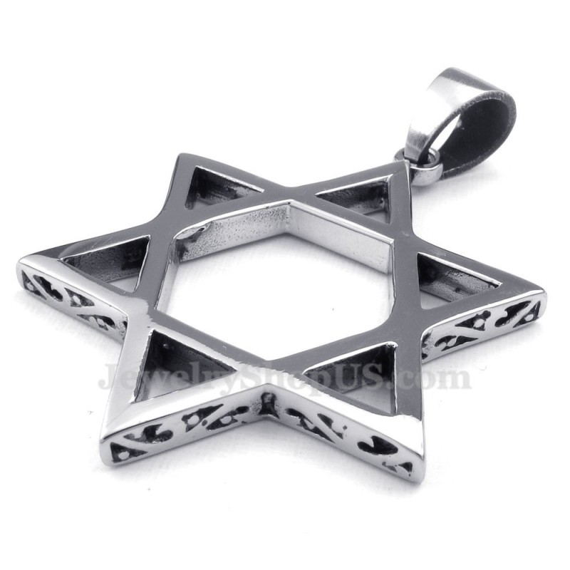 Hollow Out Star Men Personality Titanium Pendant Necklace (Darmowy Łańcuszek)
