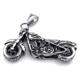 Naszyjnik Z Tytanu W Kształcie Motocykla (Łańcuszek Gratis)