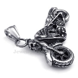 Naszyjnik Z Tytanu W Kształcie Motocykla (Łańcuszek Gratis)