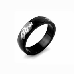 Pierścień Dragon Mens 6Mm Black Titanium