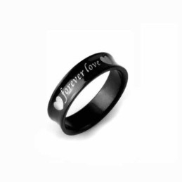 Pierścień Forever Love Mens 6Mm Black Titanium
