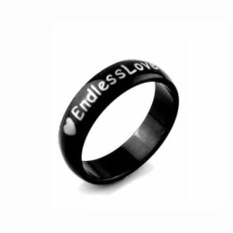Endless Love Męski Pierścień 6Mm Czarny Tytan