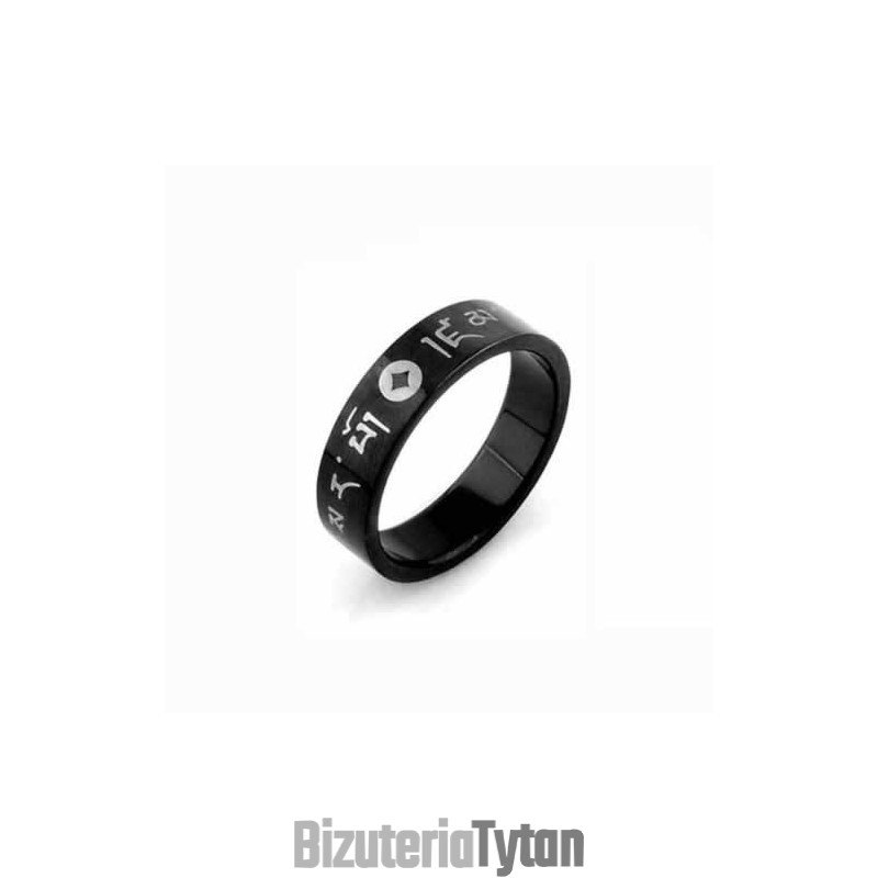 Koreański Męski Pierścień 6 Mm Z Czarnego Tytanu