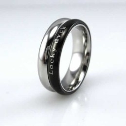 Pierścień Locky Dvck Unisex 6 Mm Czarny Tytan