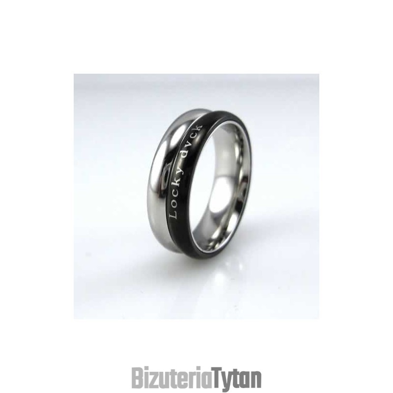 Pierścień Locky Dvck Unisex 6 Mm Czarny Tytan Pierścień Locky Dvck Unisex 6 Mm Czarny Tytan