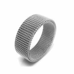 Pierścień Z Siatki Unisex 8 Mm Z Tytanu