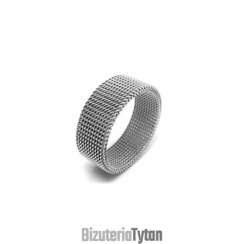 Pierścień Z Siatki Unisex 8 Mm Z Tytanu