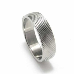 Pierścień Tytanowy Cross Grain 6 Mm