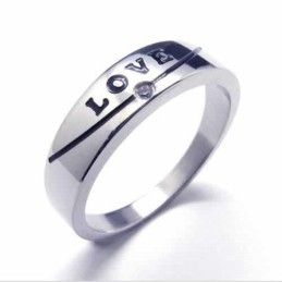 Obrączka Z Diamentami Love Diamond Set 5 Mm Z Tytanu Intarsjowanego Court Band