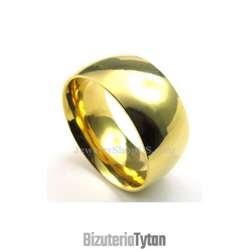 10Mm Złoty Tytanowy Okrągły Pierścionek 10Mm Złoty Tytanowy Okrągły Pierścionek