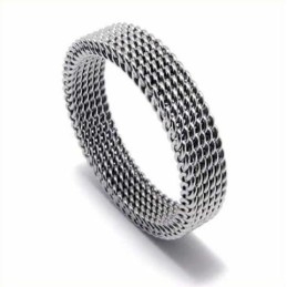 Pierścień Z Siatki Unisex 4 Mm Z Tytanu