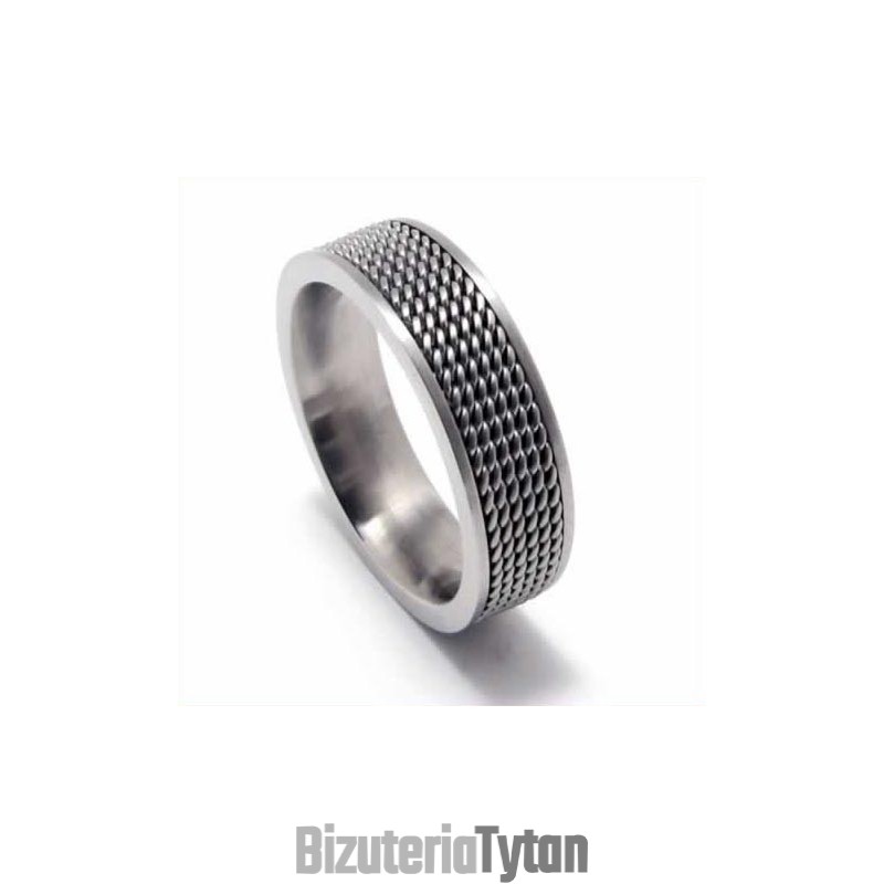 Pierścień Męski Z Siatki 8 Mm Z Tytanu