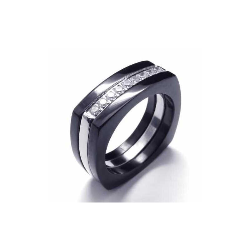 8 Mm Diamentowy Pierścionek Unisex Z Czarnego Tytanu 8 Mm Diamentowy Pierścionek Unisex Z Czarnego Tytanu