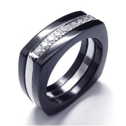 8Mm Diamentowy Pierścionek Unisex Z Tytanu