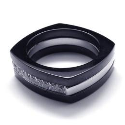 8Mm Diamentowy Pierścionek Unisex Z Tytanu